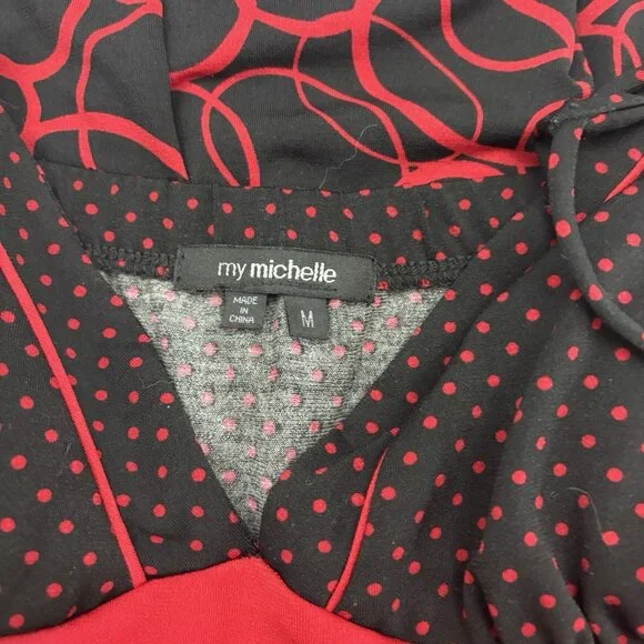 VTG 90's/Y2k My Michelle Babydoll Dress SZ Medium Black Red Whimsigoth Fairy - Picture 9 of 10